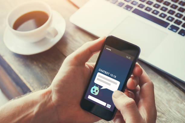 istock chatbot on website answering questions online 1154478335