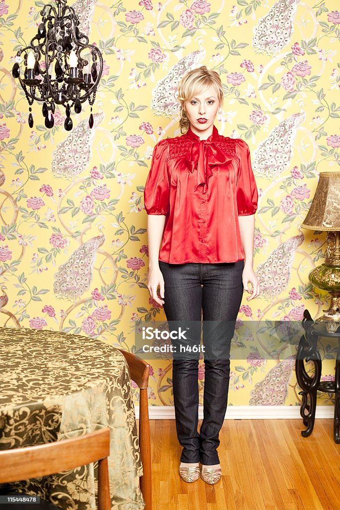 Attractive woman A attractive woman posing in the dinning room Adult Stock Photo