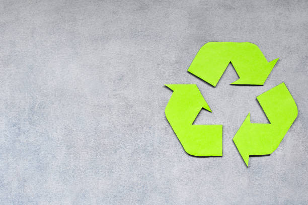 istock Recycle symbol on gray background. 1154487296
