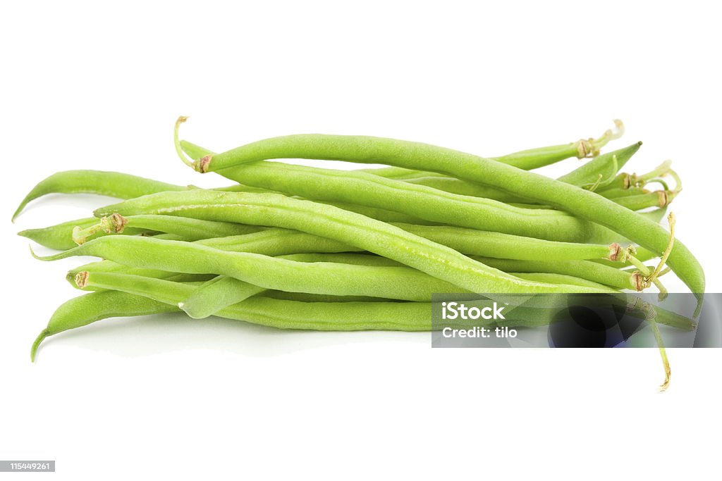 Grüne Bohnen auf Weiß - Lizenzfrei Bohne Stock-Foto