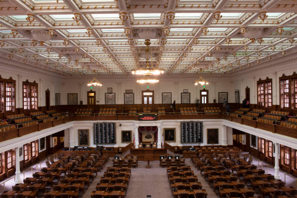 Austin, USA - March 15, 2019. House Chamber inside State Capitol Building of Texas, Austin, USA