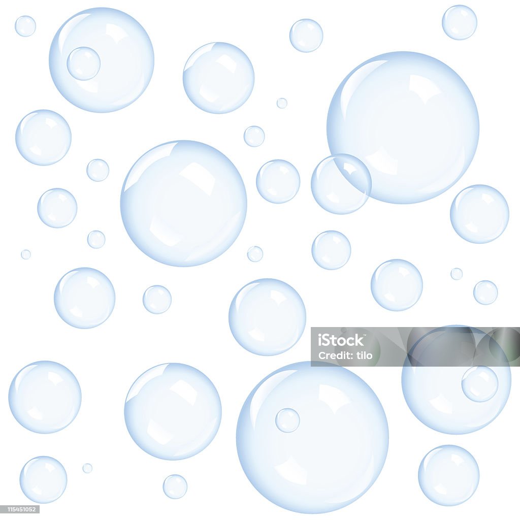 Close up of various sizes bubbles on white background - Royaltyfri Bubbla vektorgrafik