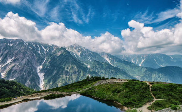 paesaggio estivo panoramico in hakuba nagano giappone - 4818 foto e immagini stock