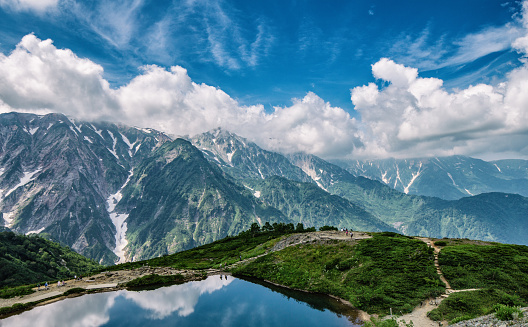 View from lake Happo Hakuba Japan