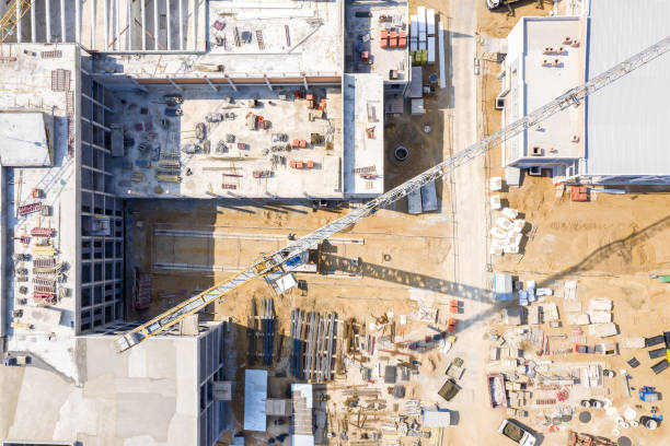istock aerial top view of city construction site. 1154531766
