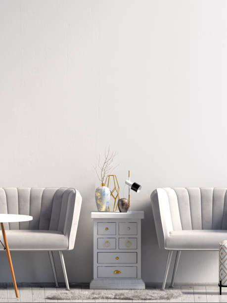 istock Modern interior with sofa. Poster mock up. 3d illustration. 1154535297