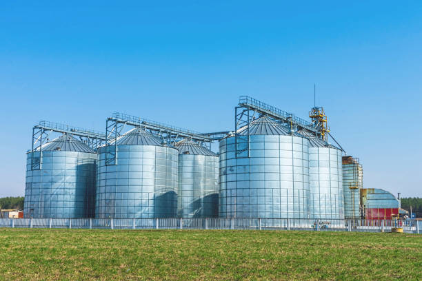 istock silver silos on agro manufacturing plant for processing drying cleaning and storage of agricultural products, flour, cereals and grain 1154538746