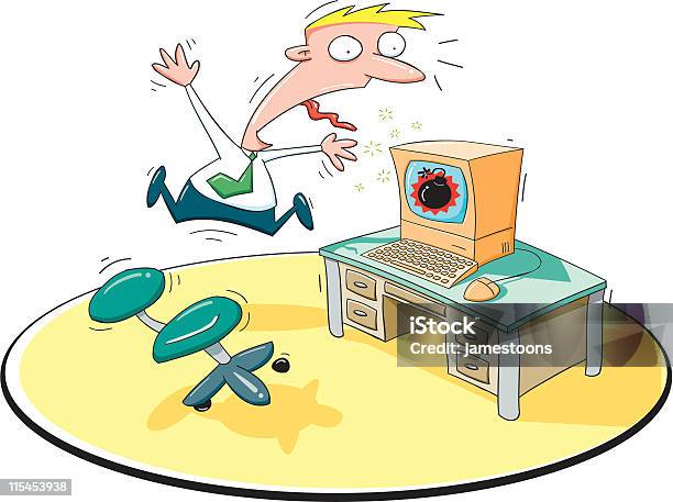 Angry Computer Crash Computer Crash Stock Illustration - Download Image Now - Adult, Anger ...