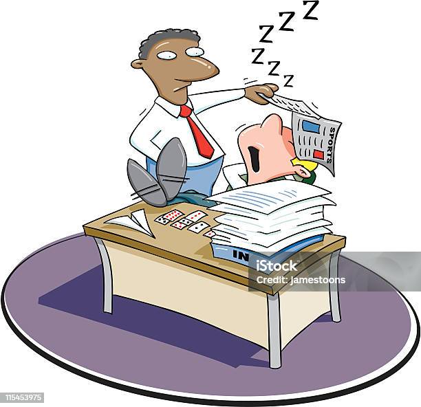 Slacker Humor Office Slacker Stock Illustration - Download Image Now - Business ...