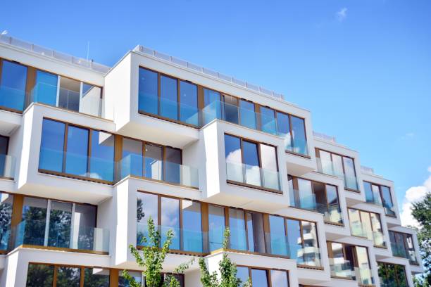 istock Modern apartment buildings on a sunny day with a blue sky. 1154542547