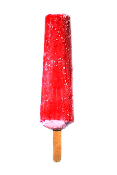 istock Pink ice cream on stick on white background 1154542751