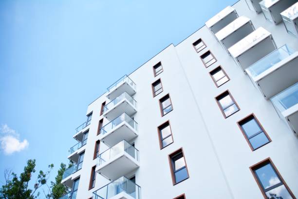 istock Modern apartment buildings on a sunny day with a blue sky. 1154542778