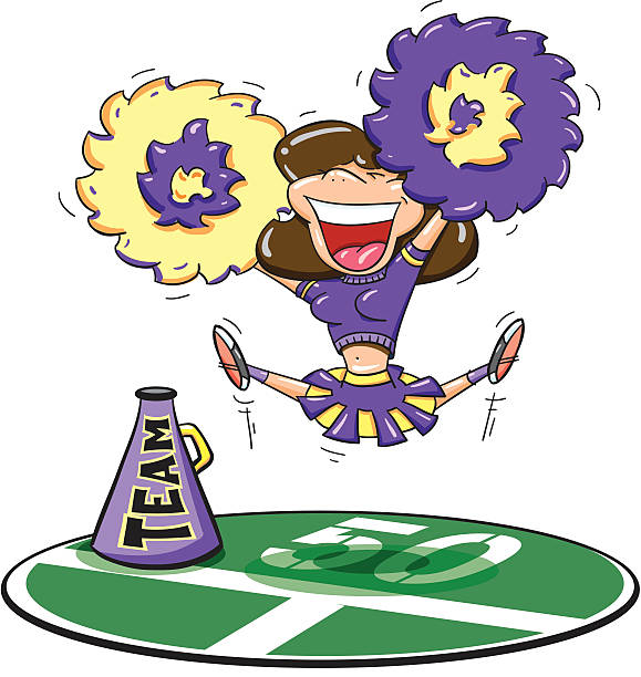 Cheerleader  pep rally stock illustrations