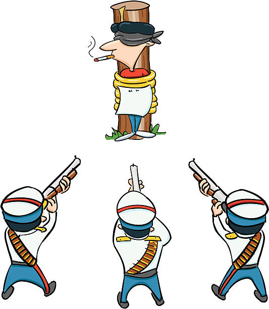 ilustraciones, imágenes clip art, dibujos animados e iconos de stock de pelotón de tiro - firing squad