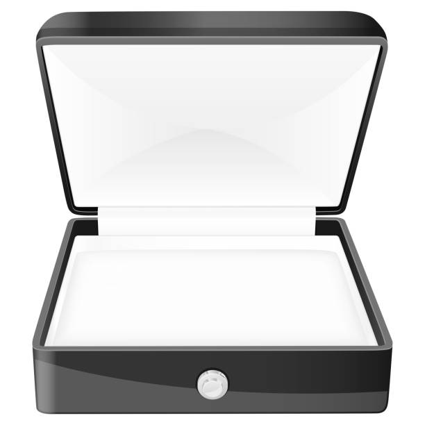 istock Jewelry box. Open black empty case for jewel or watch 1154548336