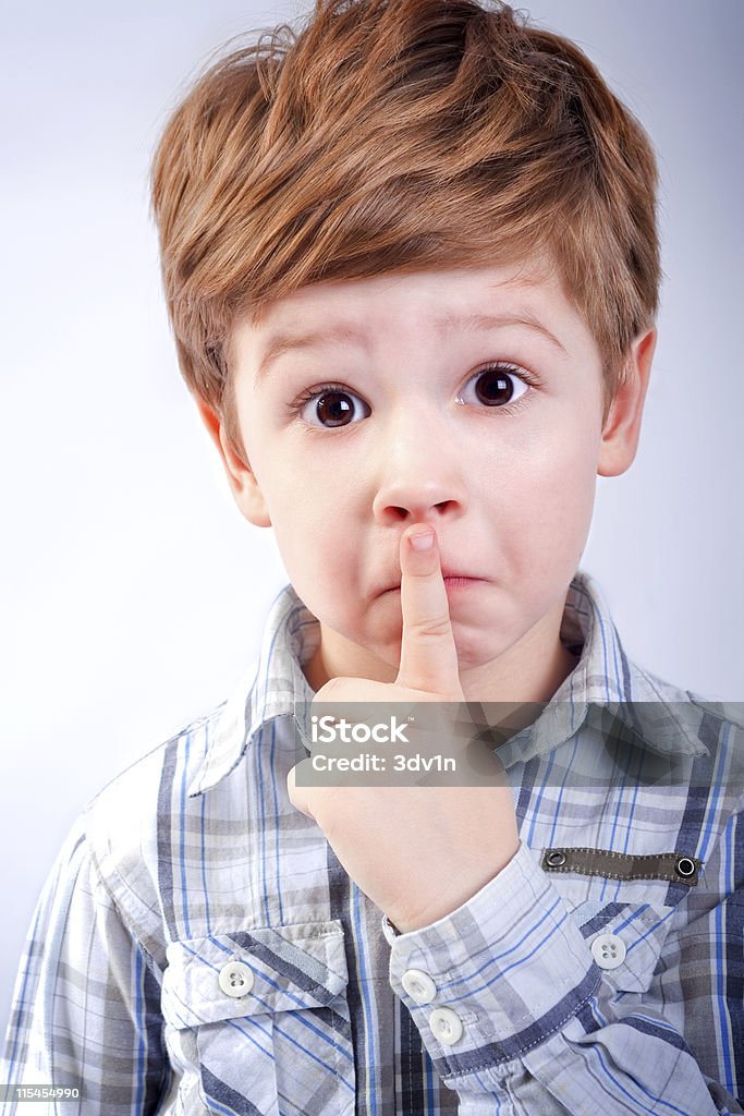 Be quiet please  Boys Stock Photo