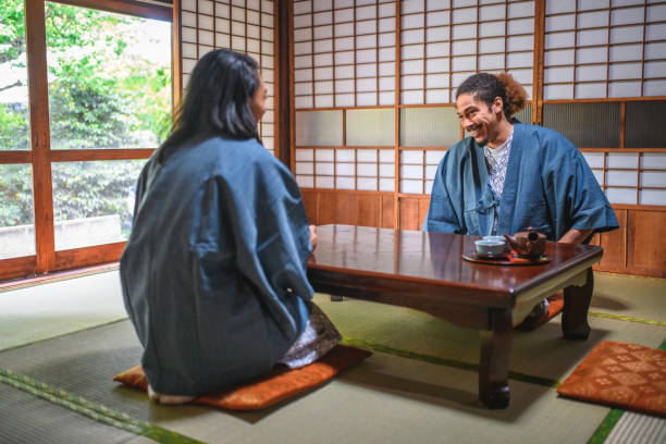 istock Mixed Race Guests at Tokyo Ryokan 1154550032