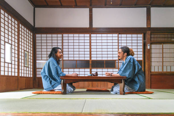 istock Mixed Race Guests at Tokyo Ryokan 1154550038