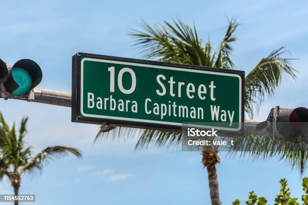 10 Street Barbara Capitman Way In Miami United States Of America Stock Photo - Download Image Now