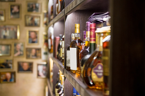 Various alcohol bottles in the bar, Nikon Z7