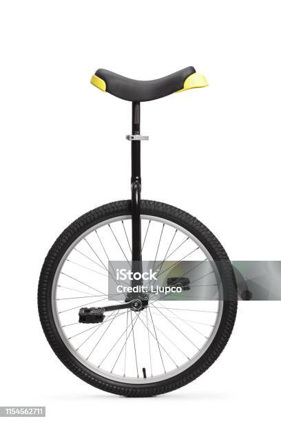 Studio Shot Of A Unicycle Stock Photo - Download Image Now - Unicycle, Cut Out, Wheel