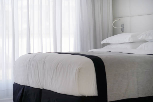 istock Interior of a hotel bedroom 1154562729