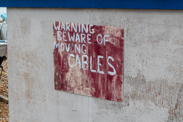 istock Warning Sign - Beware of Moving Cables 1154563904