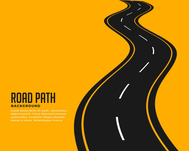 曲  線巻き道路の背景デザイン - 道路点のイラスト素材／クリップアート素材／マンガ素材／アイコン素材