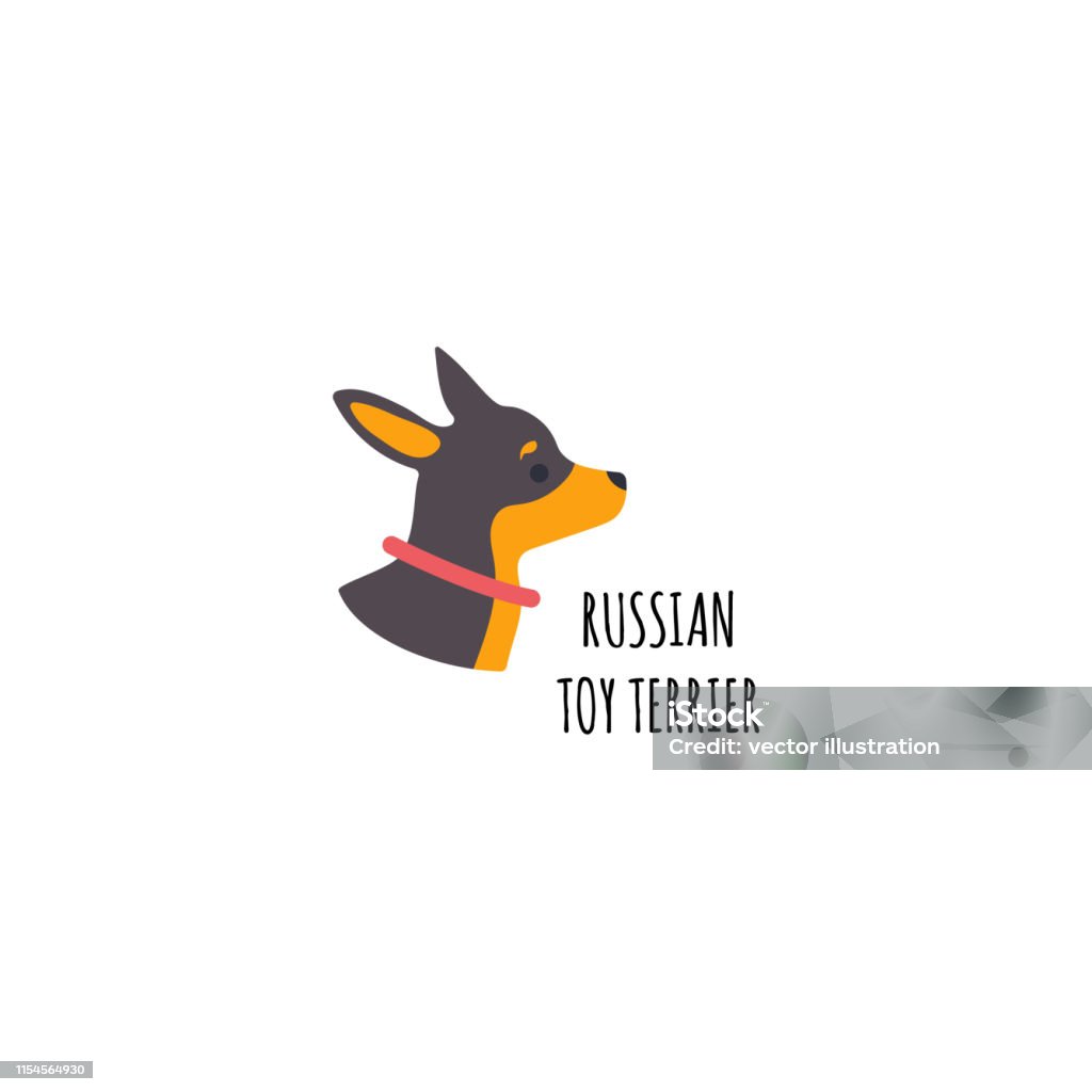 Funny Cartoon Style Icon Of Russian Toy Terrier For Different Design Cute  Family Dog With Text Stock Illustration - Download Image Now - iStock