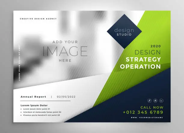 Vector illustration of modern green business presentation brochure design