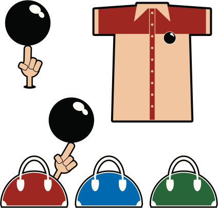 Some helpful stuff about bowling. Bowling ball, shirt and bags included.