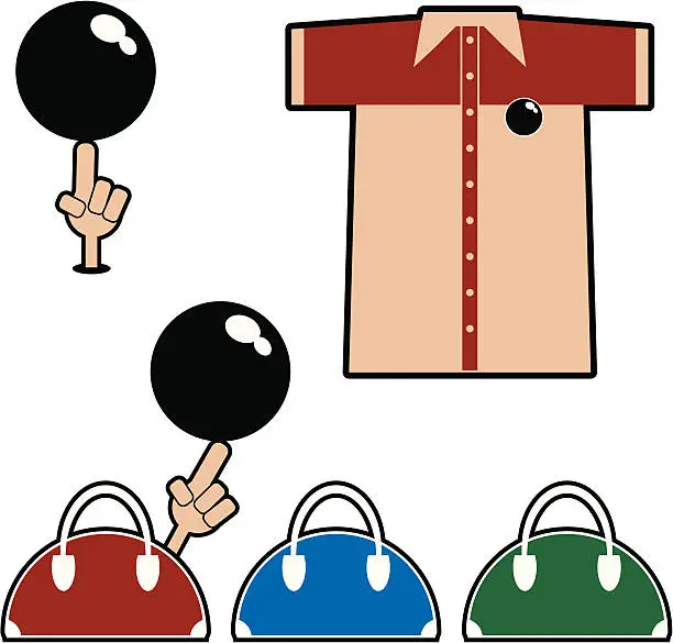 Vector illustration of Bowling Stuff