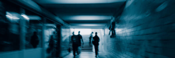 istock Blurred background, the pedestrian is walking in the underpass. 1154570502