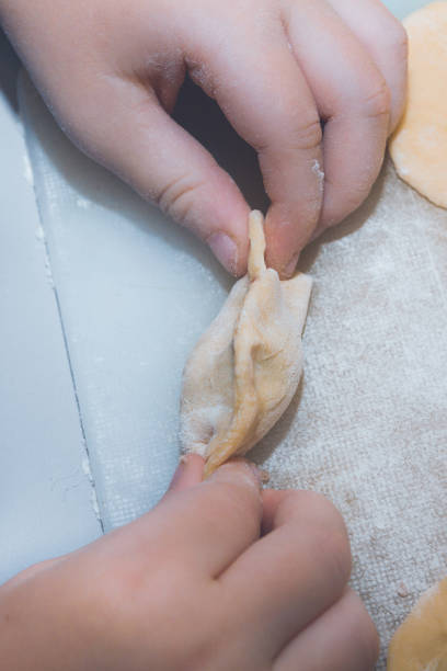 istock Raw and fresh is stuck on the dumplings are on the Board 1154570783