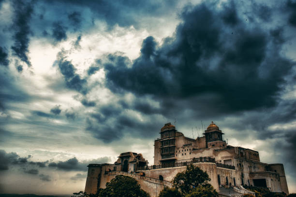 The majestic building almost ethereal in Udaipur, India