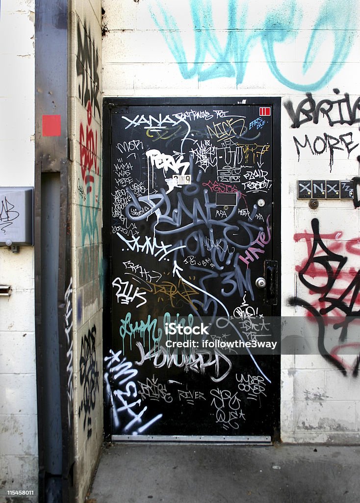 Preto Graffiti Porta - Royalty-free Grafite - Produto Artístico Foto de stock