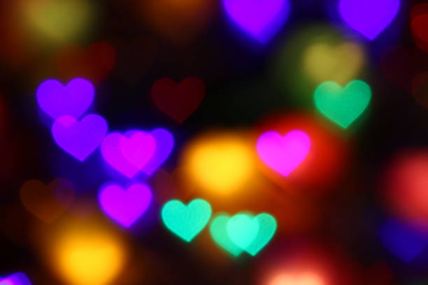Valentines Colorful heart-shaped bokeh on black background lighting bokeh for decoration at night backdrop wallpaper blur valentine, Love Pictures background, Lighting heart shaped soft night abstract valentines colorido bokeh en forma de corazón en negro fondo de iluminación bokeh para la decoración en el fondo de fondo de la noche borrón de fondo de san valentín, fondo de imágenes de amor, iluminación corazón en forma de suave noche abstracta
