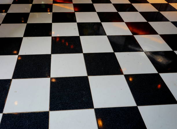 assoalho checkered preto e branco - dance floor photography floor architectural feature - fotografias e filmes do acervo