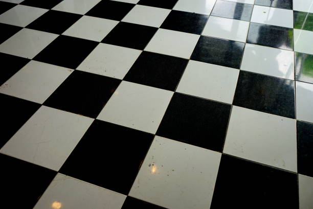 assoalho checkered preto e branco - dance floor photography floor architectural feature - fotografias e filmes do acervo