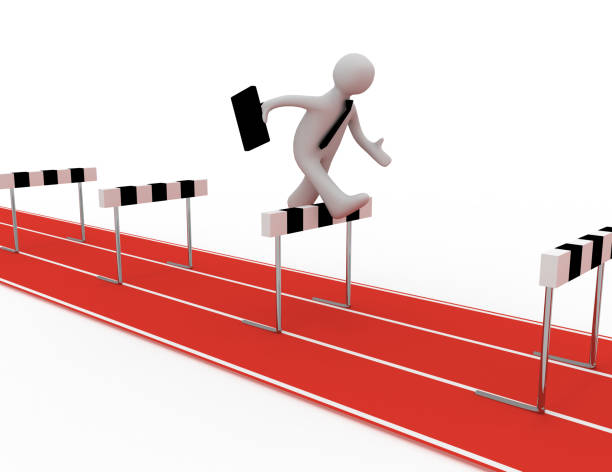 istock 3d people icon jumping over a hurdle obstacle 1154597766