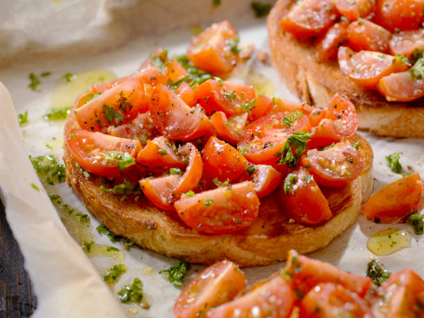 istock Bruschetta on Toasted Sourdough Bread 1154599646