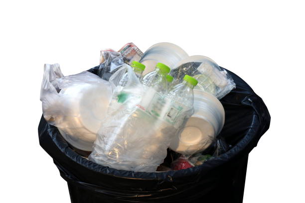istock Bin, junk, trash bag, Trash Plastic Bottles and Foam tray in Trash top view closeup, Waste Plastic Garbage 1154601946