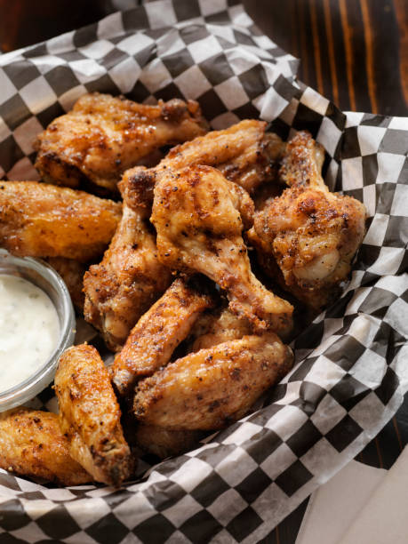 istock Air Fried, Crispy Chicken Wings with Ranch Dip 1154608897