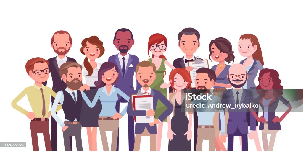 Diverse Group Of People Stock Illustration - Download Image Now - Teamwork,  People, Characters - iStock