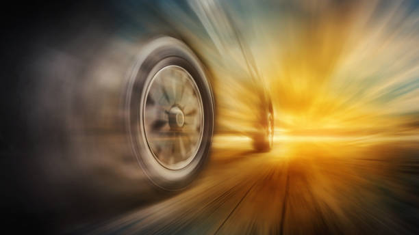 istock Tires is spin of speeding car 1154614365