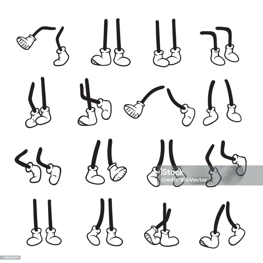 Cartoon Legs Set Funny Cute Comic Drawing Stock Illustration - Download  Image Now - Cartoon, Leg, Hand - iStock