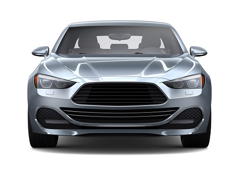 Ilustración 3D del coche compacto genérico-vista frontal photo