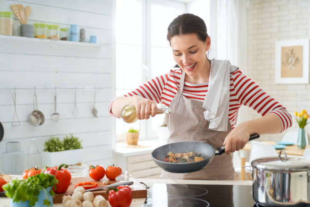 woman is preparing proper meal
