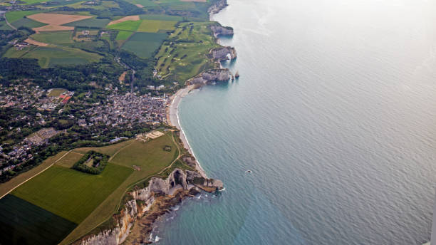 istock Mont Saint Michel Bay from airplane 1154625641