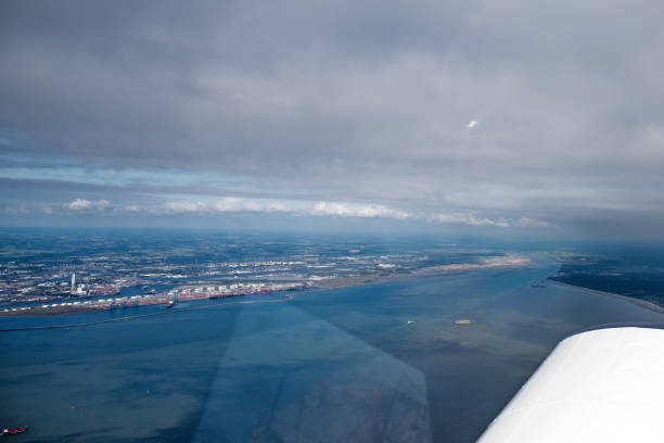 istock Mont Saint Michel Bay from airplane 1154625654
